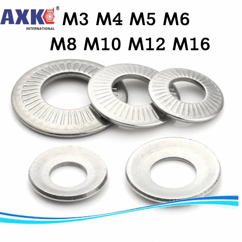 AXK DIN9250 M3 M4 m5 m6 m8 m10 m12 M16 304 нержавеющая сталь Стопорная шайба печать наклонные шайбы стопорные шайбы