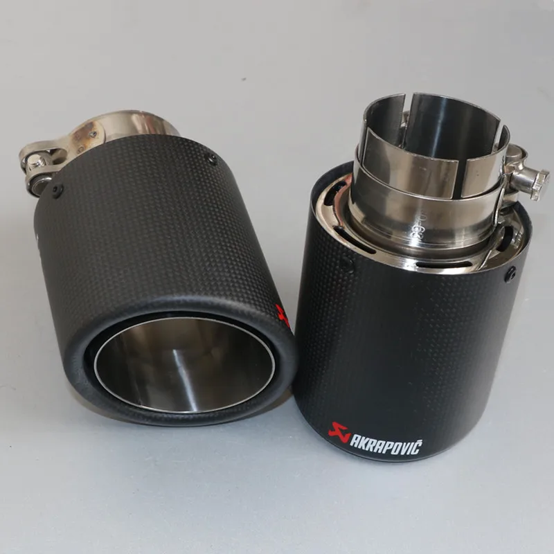 Акция: 2 шт. Универсальный выхлопной наконечник AKRAPOVIC матовая выхлопная труба из углеродного волокна хвост AK глушитель наконечники