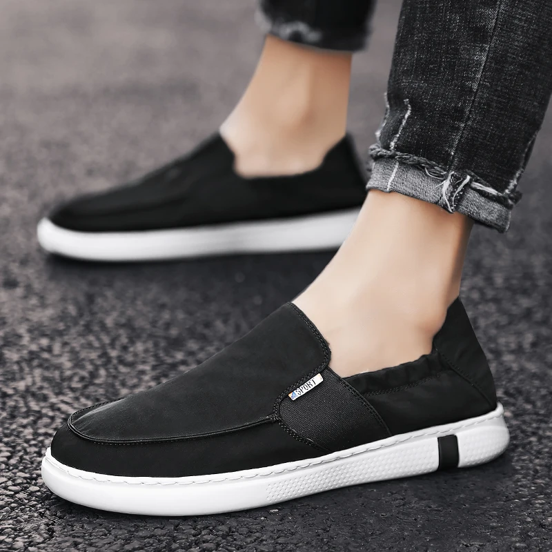 

Luxury Canvas Sneakers Man Stitching Welt Male Demin Canvas Shoes Impact Vulcanize Shoes Espadrilles Men Loafers Driving Shoes