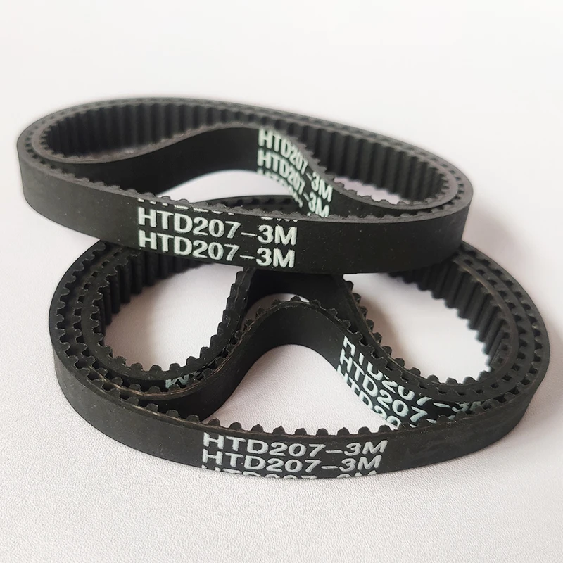 HTD207-3M 아크 타이밍 벨트 길이 207mm 톱니 69 폭 6mm 9mm 15mm 고무 폐쇄 루프 HTD 풀리 CNC 기계