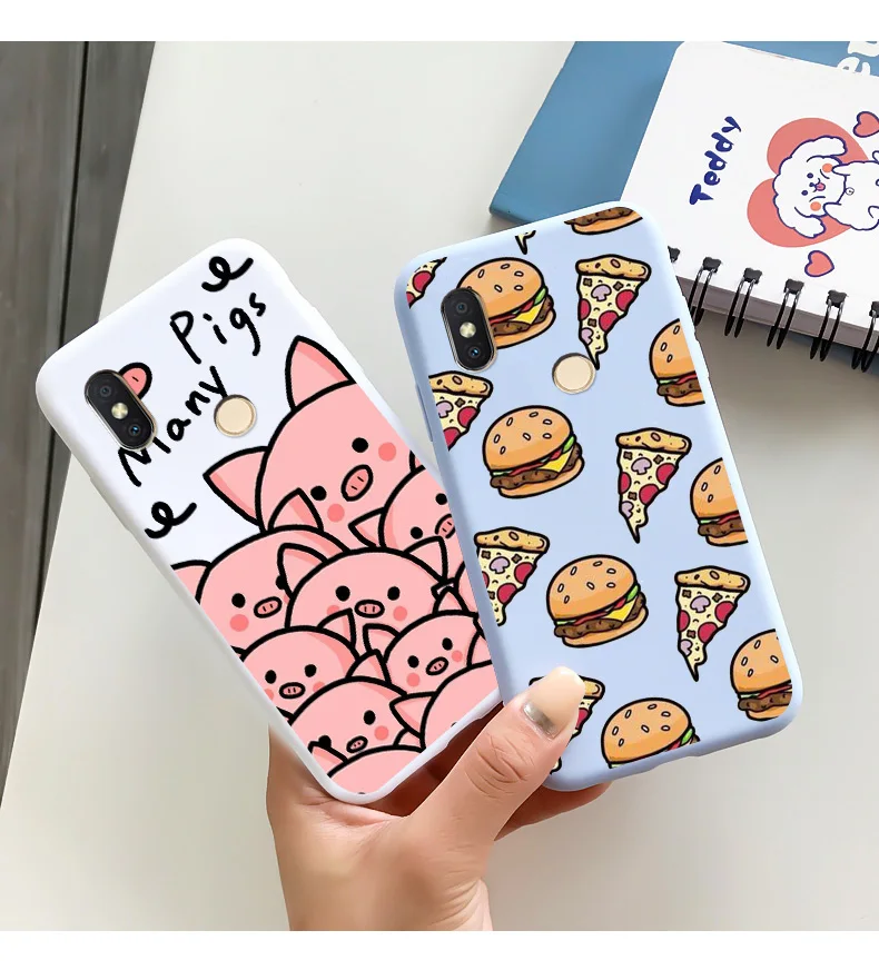 TPU Shell Black Soft For XIAOMI Redmi S2 Case Silicone Matte Fundas For Redmi S2 Case Personality Cute Cartoon Phone Case Cover leather phone wallet