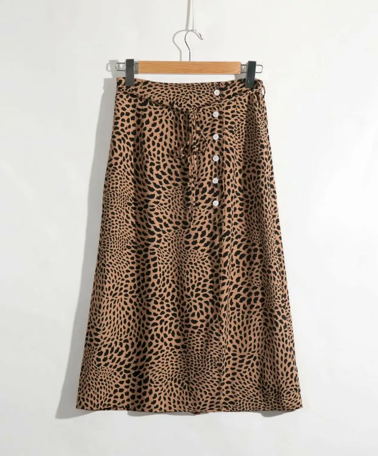 N400 leopard 0815 Bazaleas, Франция, kissheart, красный принт, женские юбки с высокой талией, винтажная юбка миди с запахом спереди, Ретро стиль, галстук на талии и пуговицы, боковая юбка - Цвет: N400 leopard 0815