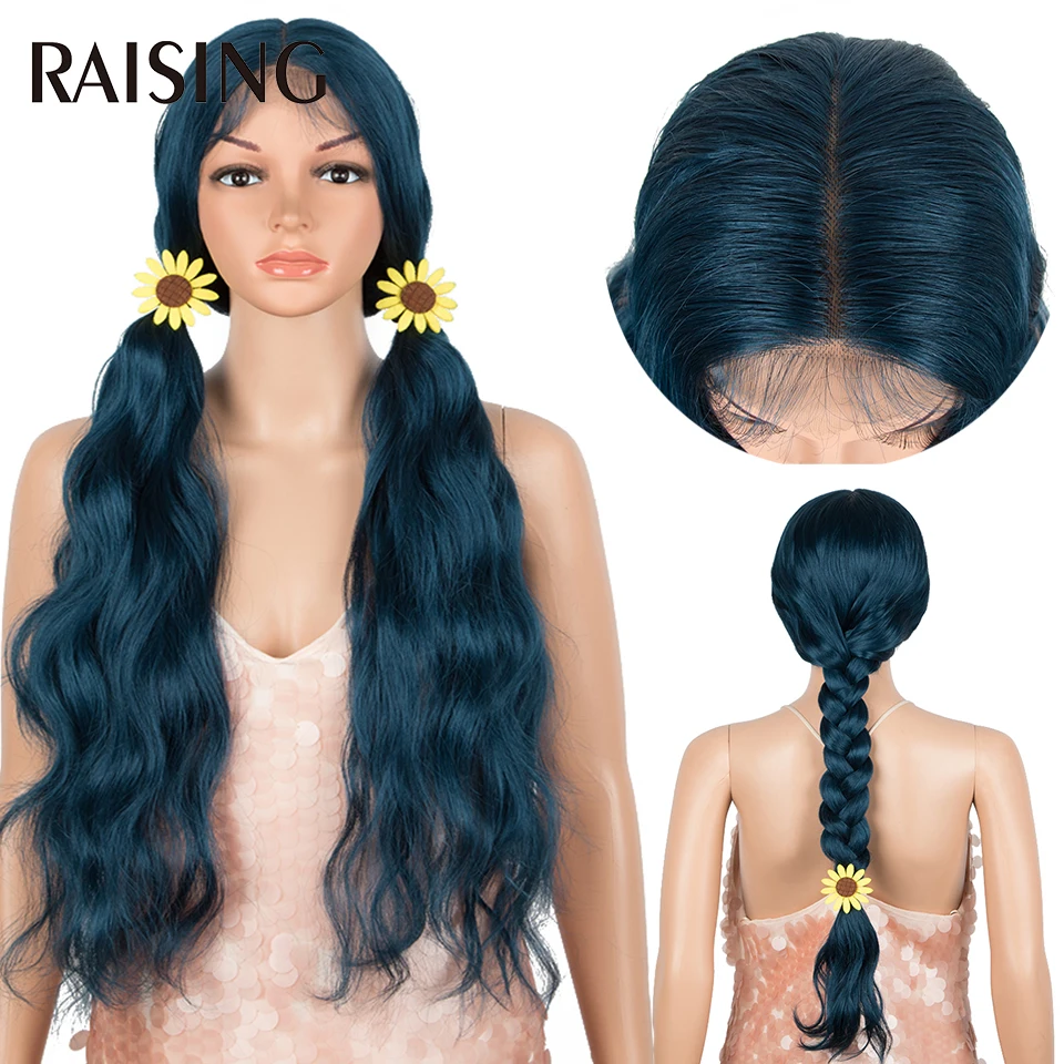 30 40 Inch Lace Front Wigs 13x6 Body Wave Black Lace Front Synthetic Wigs For Women Honey Blonde Colored Curly Wig Pre plucked