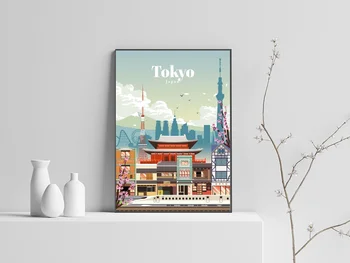 

Visit Tokyo Poster Canvas Print Home Decor No Frame