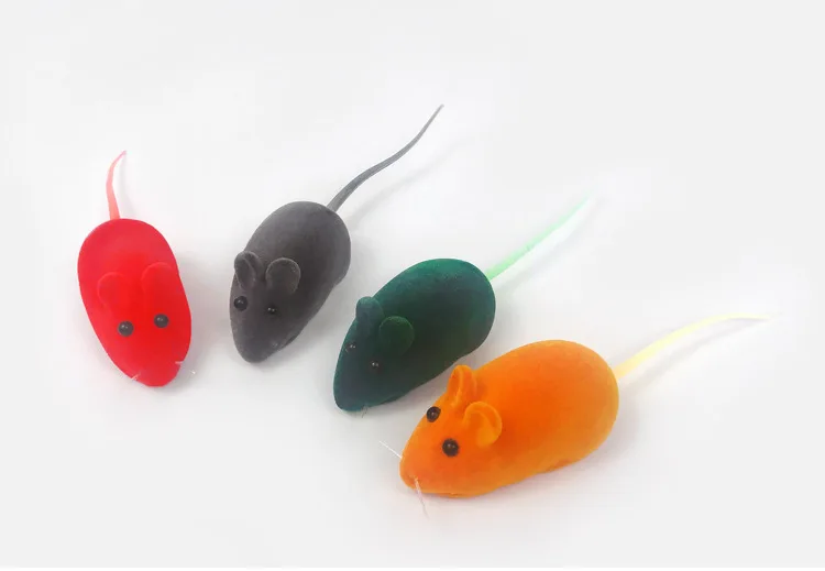 

1PC Cute Cat Toy Flocking Mouse Funny Kitty Toys Sound Plush Rubber Vinyl Mouse Pet Cat Realistic Sound Toys Interactive Toy