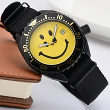 Minimalist simple Fashion Ultra Thin Smile Watches Simple Men Nylon Mesh Belt Quartz Watch relogio