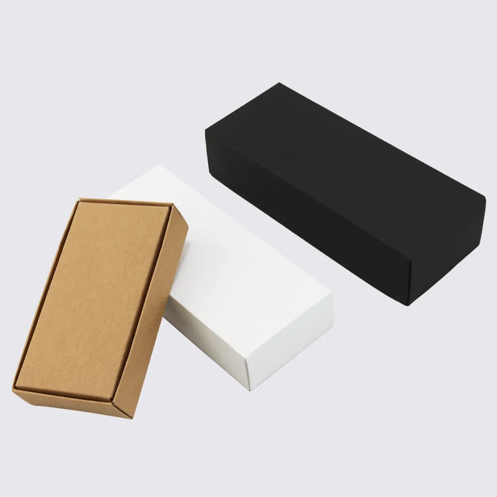 Folding Black Card Kraft Paper Box Drawer Box Transparent Frosted Small Gift shopping bag Custom Logo