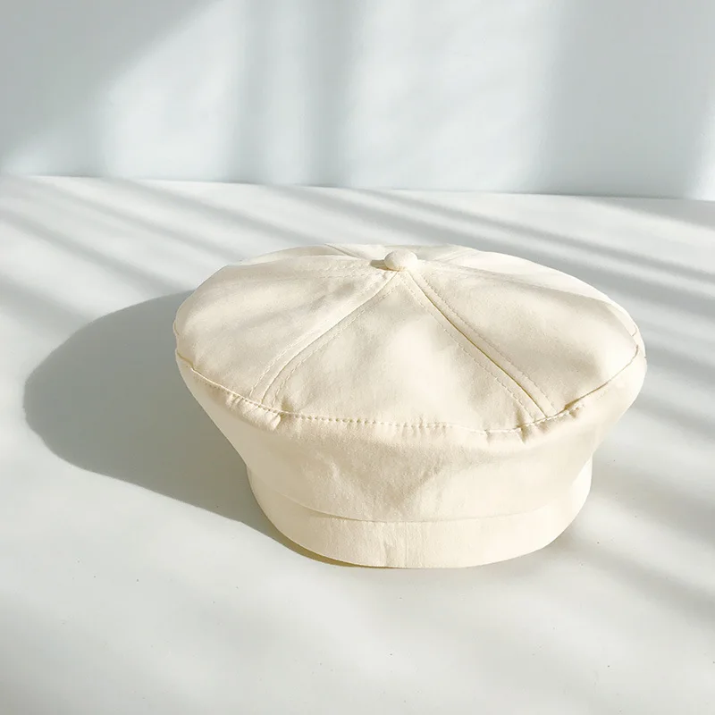 Women's French Style Beret Hats Women Grils Winter Autumn Painter Berets Hat Female Octagonal cap Cotton Solid Color