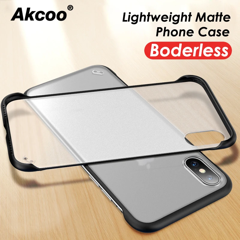 

Akcoo Ultra-thin Borderless Phone Case For iPhone XS XS Max 7 8 Plus Clear Matte Cover Case For iPhone XR XS Max 7 8 6 6S Plus