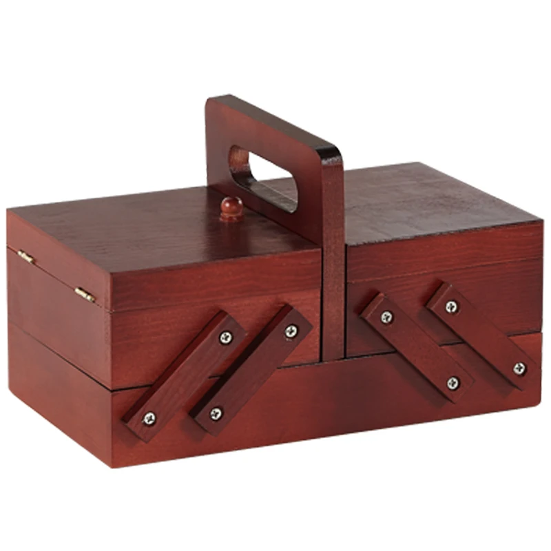 

Storage Wooden Box Sewing Kit Needle Scissors Multifunction Thread Sewing Tool Accessories Sewing Kit Family and Travel