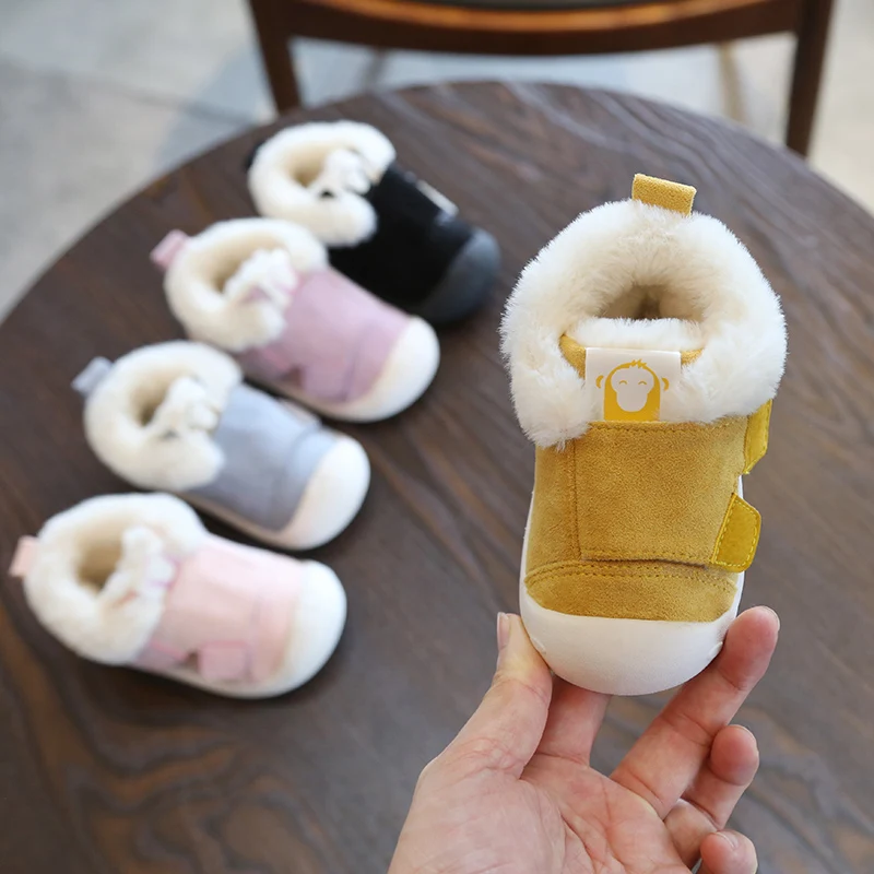 Toddler Boots Shoes Baby-Girls Winter Infant Boys Warm Child Plush Non-Slip Soft-Bottom