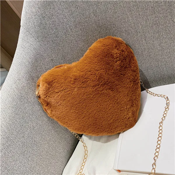 Роскошная сумка через плечо Bolsa Feminina, Женская мини вечерняя сумка на цепочке, дизайн в форме сердца, меховой клатч на плечо, Желейная сумка