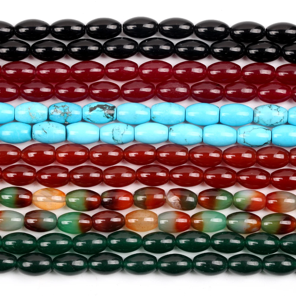 Natural Agates Green Chalcedony Onyx Turquoises Stone Beads