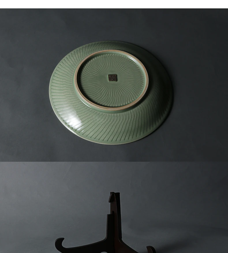 Yue печи Celadon бамбуковая керамическая чайная тарелка набор фарфоровый гаджет декоративная тарелка украшения для дома