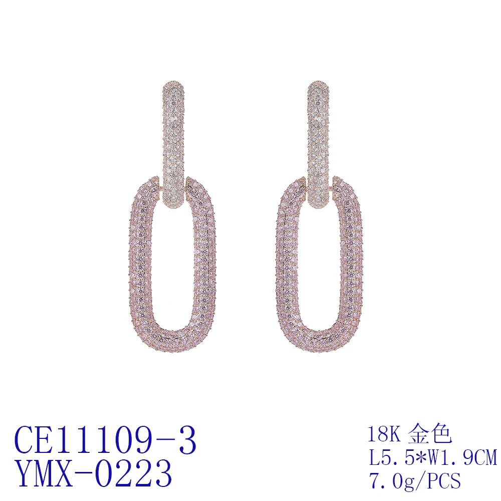 Luxury Cubic Zircon CZ Earrings,Chains Style Birthday Party Wedding Gift Fine New Jewelry CE11109