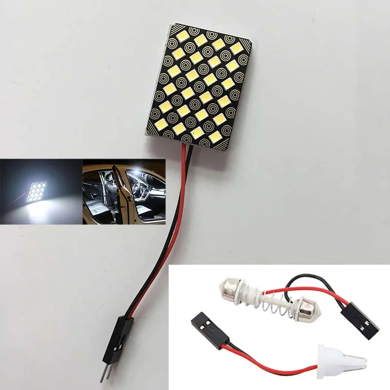 100 шт. гирлянда T10 12 24 SMD СВЕТОДИОДНЫЙ s 2835 свет купола автомобиля светодиодный панель автомобиля лампы лампочка для салона авто 2 адаптерами