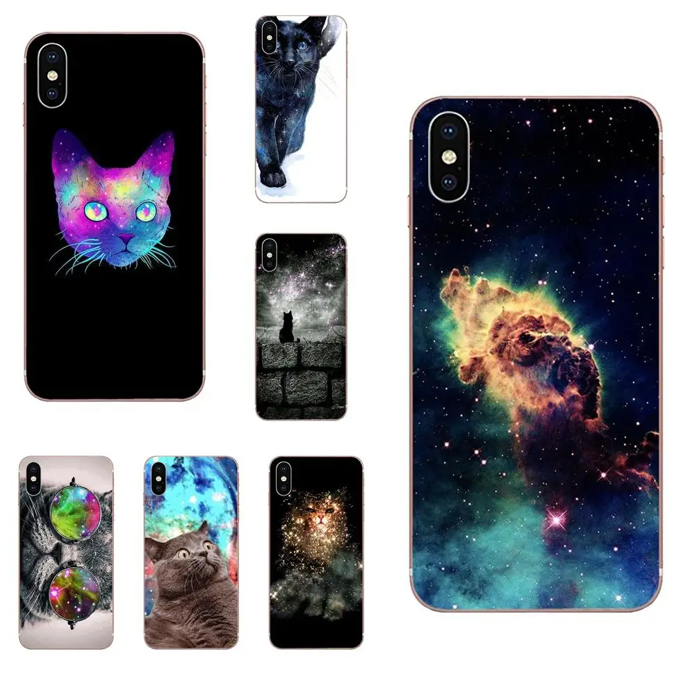 

For Xiaomi Redmi Mi 4 7A 9T K20 CC9 CC9e Note 7 9 Y3 SE Pro Prime Go Play TPU Coque Case Nebula Space Cute Cat Glasses Print