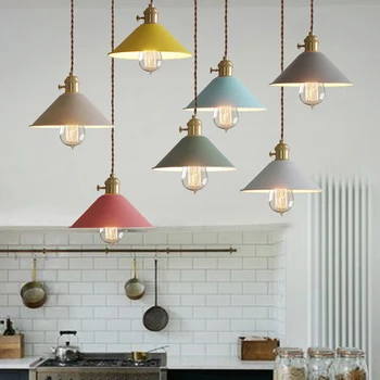 

Phube Lighting Modern Pendant Light Blue Yellow Khaki Pendant Light Bar Restaurant Living Room Lighting Included Edison Bulbs