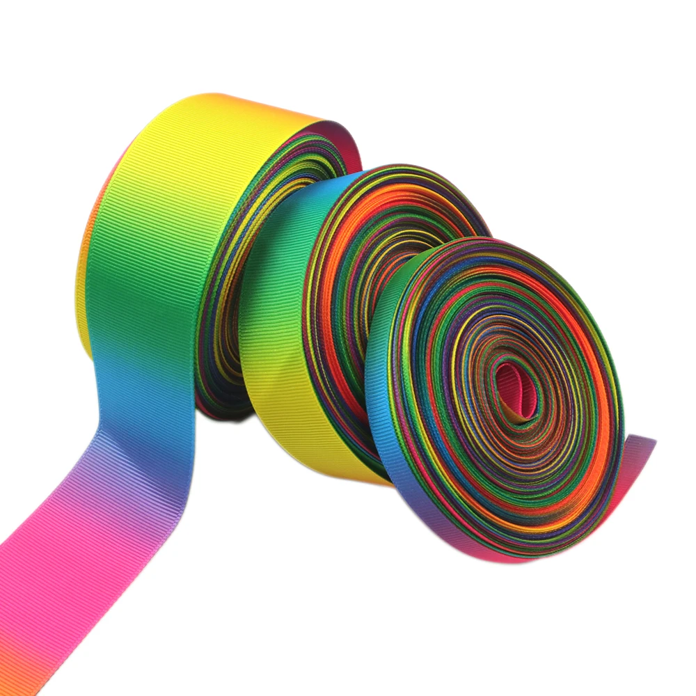 

Grosgrain Rainbow Ribbon Double Side Colorful Printed 60 Yard Total for DIY Handmade Hair Bow Clip Wedding Party Decor,1Yc7603