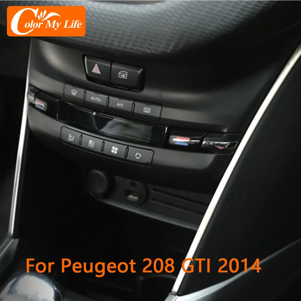 2 Pz/Set In Acciaio Inox Cambio Auto Pannello Laterale Decorazione Copertura Trim Per Peugeot 208 Gti 2014 Accessori Colore La Mia Vita