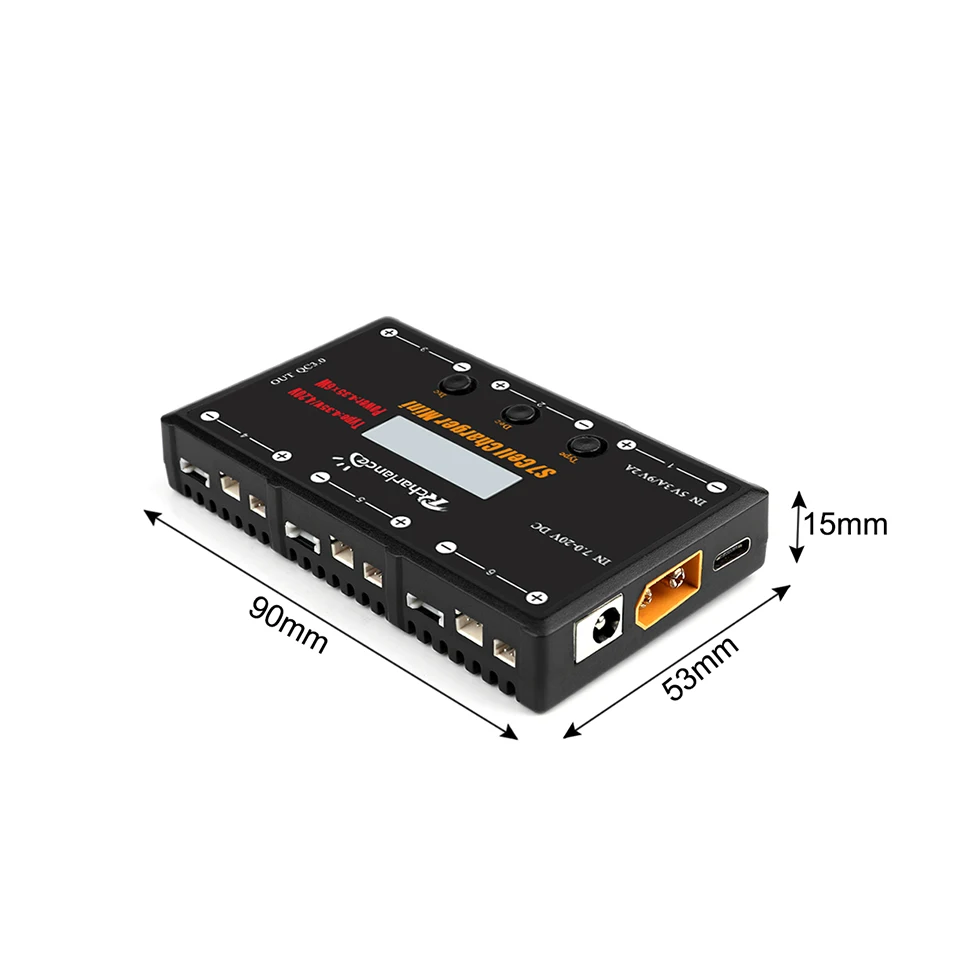 6 канальное зарядное устройство 1S LiPo 4 35 Вт Type C QC 3 0 XT60 2 4S DC вход W/MCX Mcpx MOLEX порт для FPV