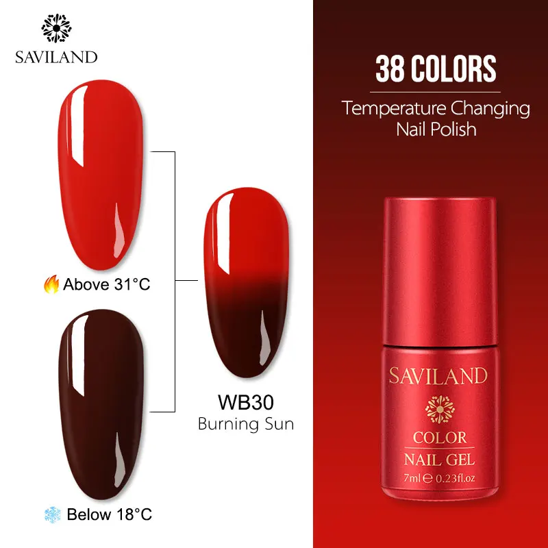 7ml WB30 Гель-лак SAVILAND, 36 цветов, меняющий температуру, Гель-лак, меняющий настроение, гель для ногтей, не впитывается, лак для ногтей - Цвет: 7ml WB30