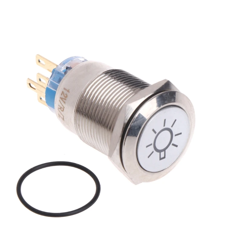 

19mm 12V LED Waterproof Self-locking Latching Metal Push Button Switch ON/OFF