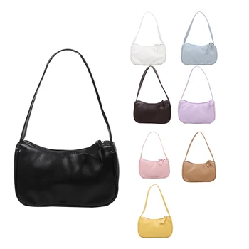 

Women's Small Shoulder Bag PU Leather Bag Mini Shoulder Bag Solid Color Handbag Female Bag