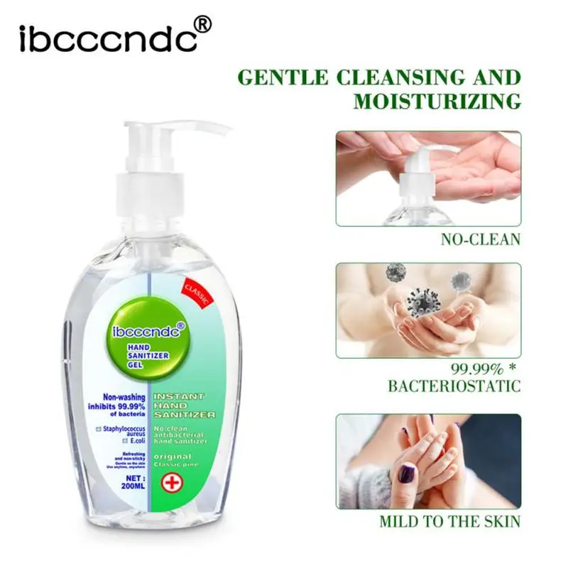 

200ml Hand Sanitizer Antibacterial Disposable Alcohol Hand Wash Gel Rinse-free Antibacterial Moisturizing Hand Clean Gel