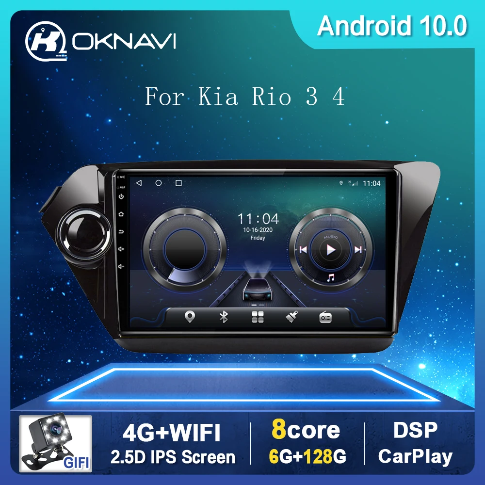 

Android 10 Car Radio Multimedia Player For Kia K2 Rio 3 4 2010-2018 Auto Radio Navigation GPS WIFI Bluetooth No DVD 6GB 128GB