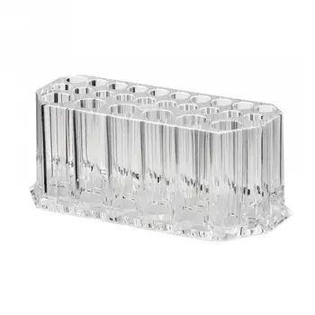 

Desktop Drying Rack Home Acrylic Makeup Brush Holder Transparent Eyeliner Display Storage Box Organizer 26 Slots Portable