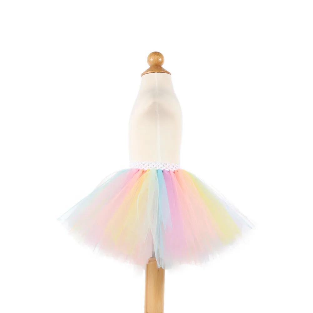 2-10 Year Children Girls rainbowBallet Tulle splice Ruffle Short Crinoline Petticoats Baby Girl Underskirt Tutu Girls Fluffy Bab
