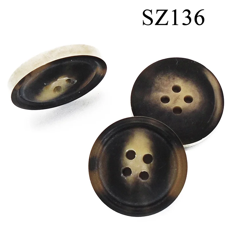 New 10PCs 25PCs Large Matt Round Resin Buttons Sewing Accessories 25mm Size For Coats Suit Decorative Button Handmade 4 Holes - Цвет: SZ136