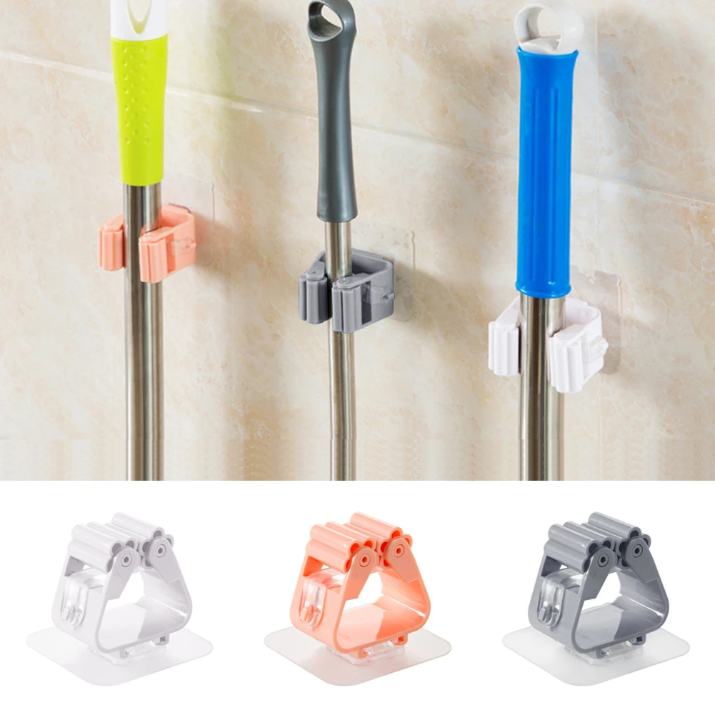 

3 pcs Wall Mounted Mop Organizer Holder Hang Brush Broom Hanger Storage Rack Kitchen Tool Household Cleaning Tools