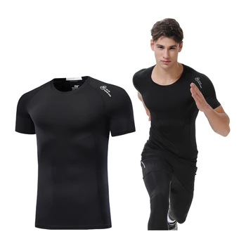

T Shirt Men Training 2020 Male Running Sports Tee Quick Dry Short Sleeve Gym Fitenss Slim Workout Sport Shirts Man New