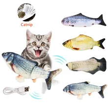 Animal de estimação macio eletrônico peixe forma gato brinquedo elétrico usb carregamento simulação brinquedos peixes engraçado gato mastigando jogando suprimentos dropshiping