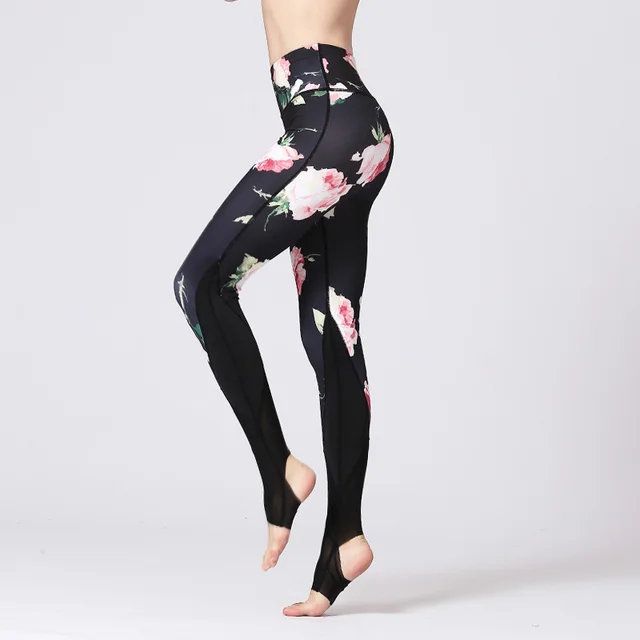Women High Waisted Yoga Pants Sports Fitness Gym Leggings Printing Tights Running Athletic Female Stretchy Skinny Scrunch Butt HK04