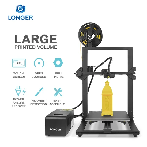 Tela de Toque Design do Quadro Impressora de Impressão 3d com 2.8 Longer Impressora Grande Volume Impresso Exclusivo Retomar Impressão 3d Drucker Printer Lk1