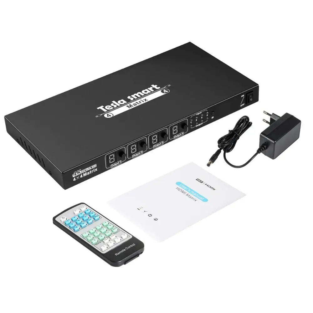 DHL HDMI матрица 4x4 Ultra HD матричный переключатель 4K 4In 4 выход с RS232 ИК-пультом дистанционного управления до 4K* 2K(3840*2160) HDCP 3D - Цвет: TSL-HMA0404A30