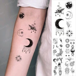 Transfer Waterproof Temporary Tattoo Stickers Child Starry Sky Moon Astronaut Sun Flash Tatto Woman Man Kids Body Art Fake Tatoo