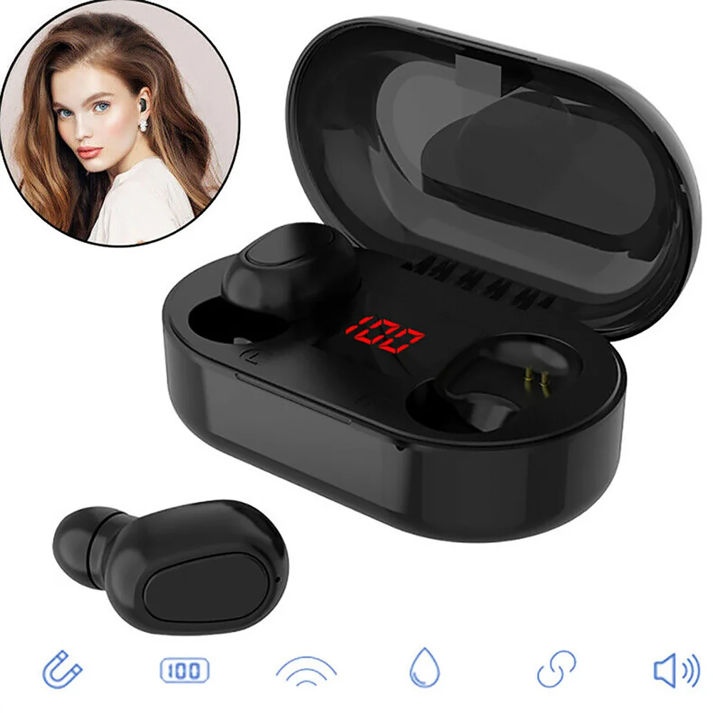 Зарядная коробка HiFi стерео IPX5 Водонепроницаемый Bluetooth 5,0 TWS наружные музыкальные беспроводные наушники мини светодиодный дисплей