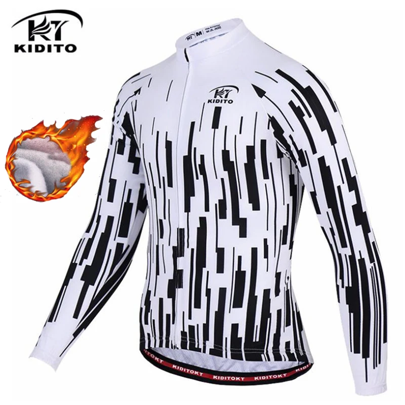 KIDITOKT Зимняя Теплая Флисовая MTB Мужская велосипедная Джерси Ciclismo Ropa велосипедный велосипед спортивная одежда с длинным рукавом Одежда для велоспорта - Цвет: color 3