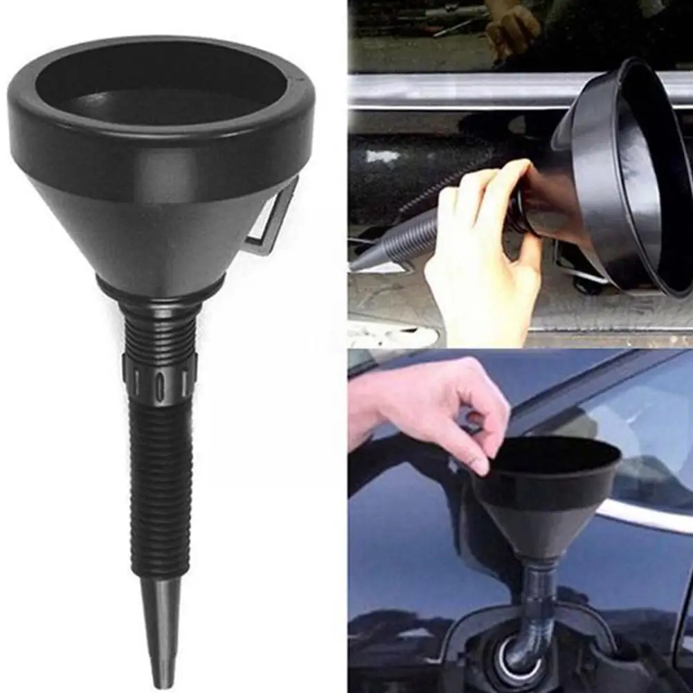 1x Car Motorcycle Large Refueling Funnel With Filter Mesh Tool Fuel And