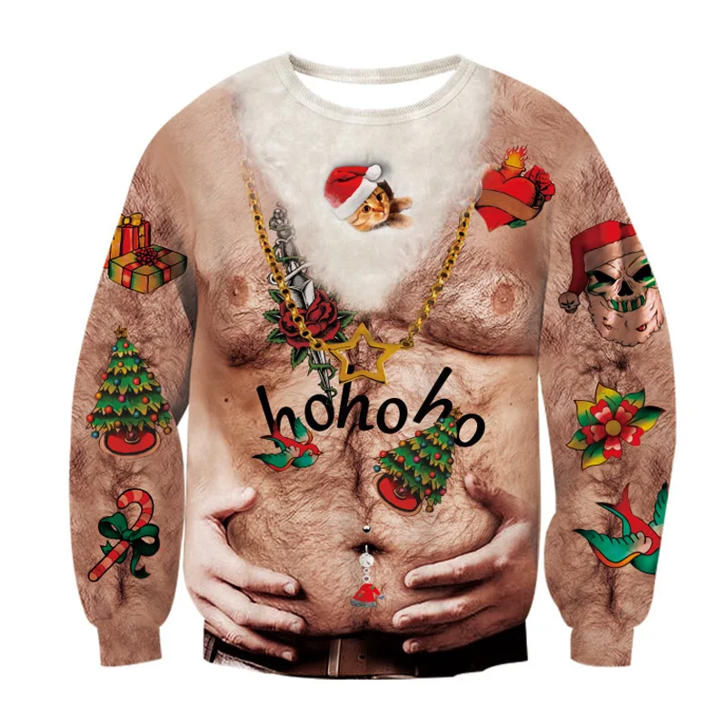 AA10168 Ugly Christmas Sweater Unisex Men Women Vacation Santa Elf Pullover Funny Womens Men Sweaters Tops Autumn Winter Clothing - Цвет: AA10168