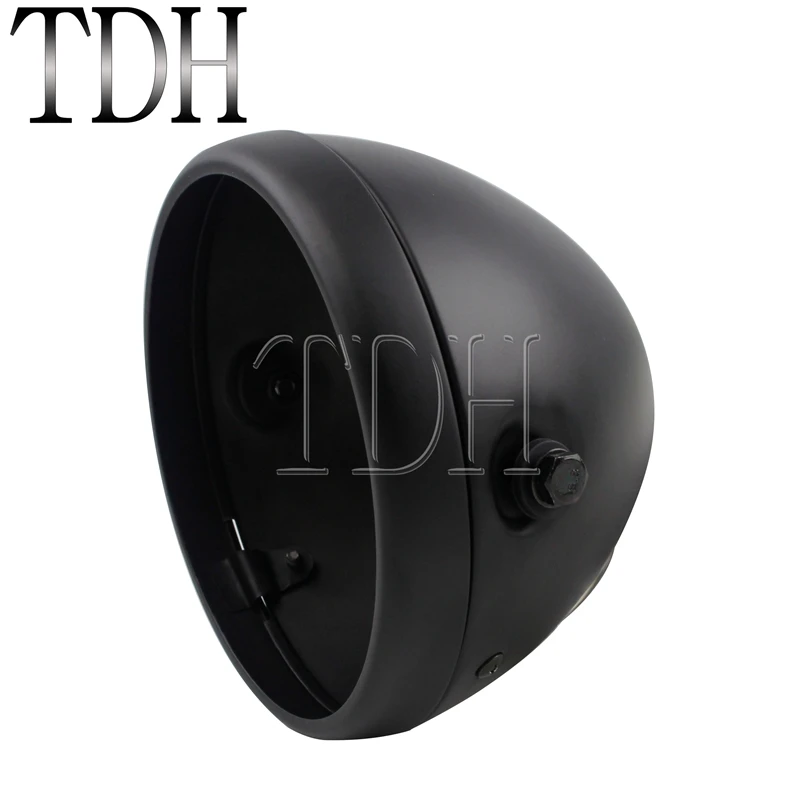 B Matte Black 7 дюймов матовый черный хром фары корпус фары оболочка w/28-42 мм кронштейн для Harley Кафе Racer Chopper Triumph мотоцикл - Цвет: B Matte Black