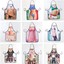 

74x56cm Polyester Women Lady Oil-proof Household Cooking Cleaning Kitchen Creative Apron Party Gift