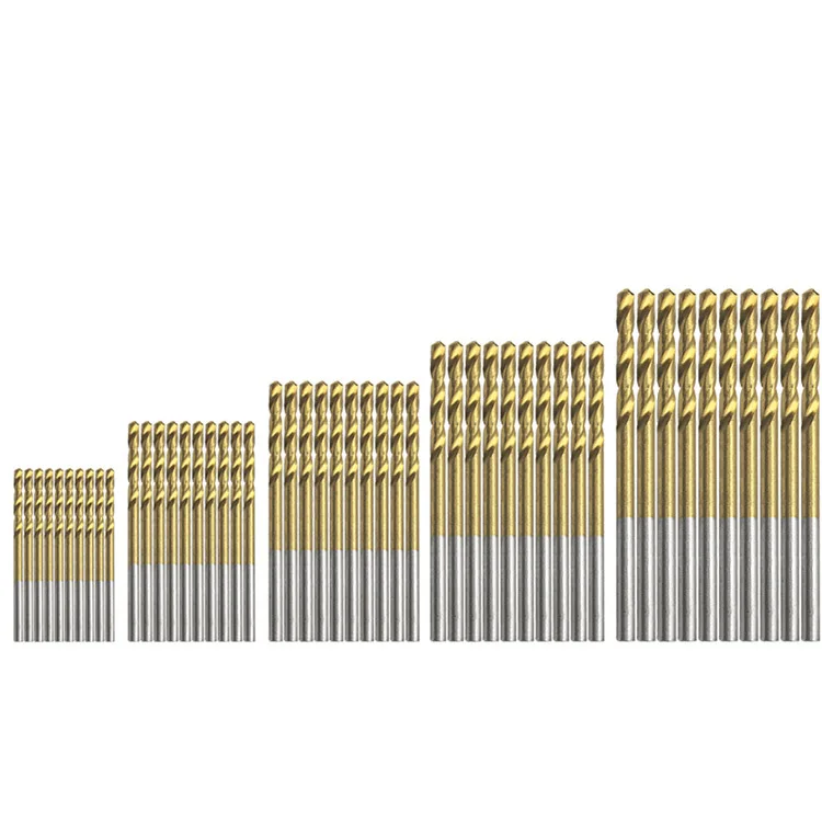 

50Pcs Coated HSS High Speed Steel Drill Bits Set Power Tools 1mm 1.5mm 2mm 2.5mm 3mm