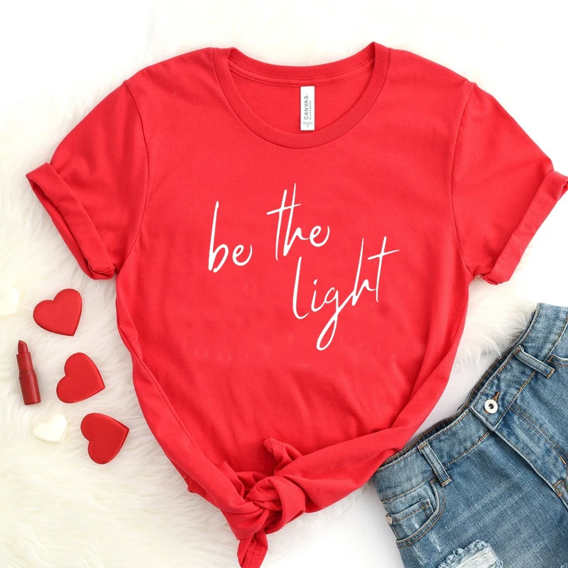 red tee white text Света Одежда унисекс футболка стильные, с коротким рукавом хлопковая футболка текстами и сюжетами из Библии и изображением Иисуса Христа Графический перстень из нержавеющей стали для фотосъемки в стиле гранж с изображением футболки - Цвет: red tee white text