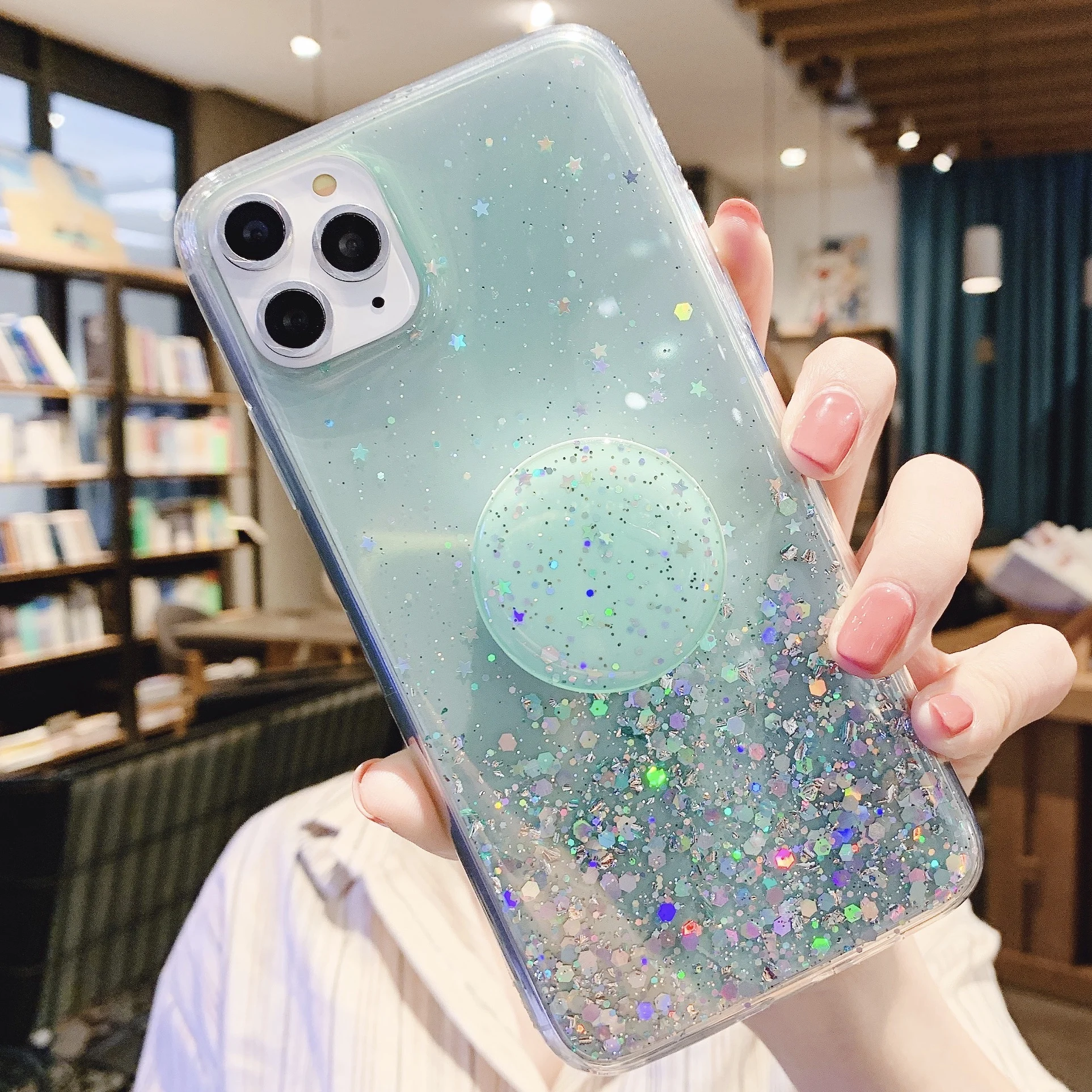 For Samsung Note10 pro note8 note9 Blingbling Glitter Stand Holder Phone case TPU Clear DIY Cute Bling Sequins S8 S9 Coque Funds For Samsung Note10 pro note8 note9 Blingbling Glitter Stand Holder Phone case TPU Clear DIY Cute Bling Sequins S8 S9 Coque Funds