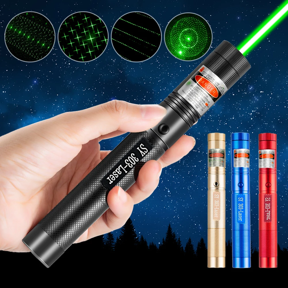 Description Picture 2 of itemPowerful Red Green Laser Pointer 10000m 4mW Laser 303 Sight Focus Adjustable Burning Lazer Torch Pen Sight Outdoor Hiking